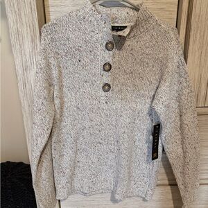 NWT Tribal Speckled Gray Button-Up Sweater - XS